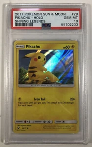 Pokemon 2017 Sun & Moon Shining Legends Pikachu 28/73 Holo PSA 10 Gem Mint - Picture 1 of 2