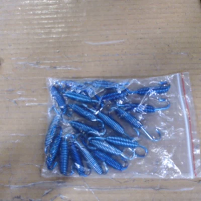 20PCS Steel Scooter Motorcycle Exhaust Pipe Muffler Springs Hooks Blue - Image 1 of 4