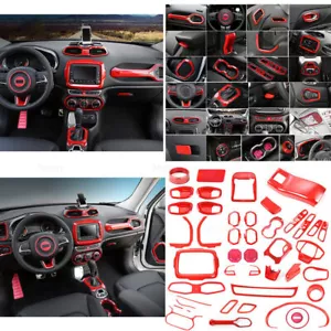 Fit For Jeep Renegade 2015-2017 Red Car Interior Decoration Full Set Cover 1Set - Foto 1 di 10