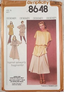 SIMPLICITY 8648 VTG 70s FRAGMENTS Harriet Selwyn Sew Pattern UNCUT Tunic Dress12 - Picture 1 of 9