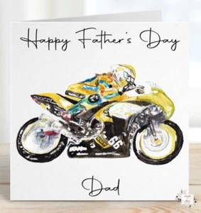 CARTOLINA FESTA DEL PAPÀ PER PAPÀ, TESSERA MOTO, TESSERA BICI CORSA PER NONNO PAPÀ - Foto 1 di 3