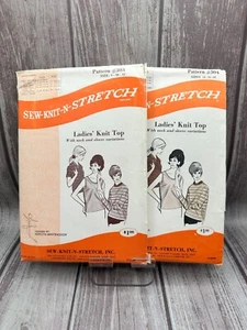 Camiseta Top Tejida Coser Elástica Damas 2 Patrones 303 y 304 Talla 8-18 De Colección 1970 - Imagen 1 de 3