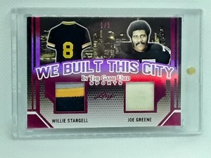 Willie Stargell + Joe Greene 2019 Leaf In The Game Used - Pittsburgh Steelers