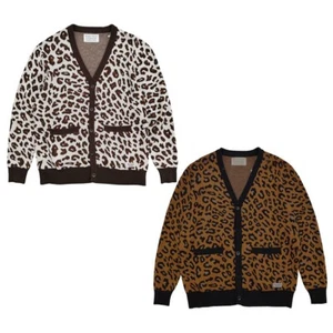 GUILTYPARTIES TIGER LEOPARD Cardigan da uomo in cotone con scollo a V in maglia larga - Foto 1 di 15