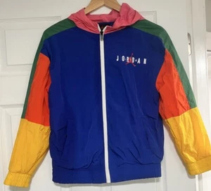 Vintage NIKE AIR JORDAN JACKET Youth Medium Colorblock Nylon WINDBREAKER 90'S - Picture 1 of 10