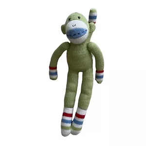 Sock Monkey Plush Stuffed Animal Seasons of Cannon Falls Green Blue Magnet 12" - Picture 1 of 5