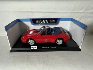 Maisto 1/18 Scale Die Cast Model Porsche 911 Carrera Cabriolet - Red New Boxed - Picture 1 of 9