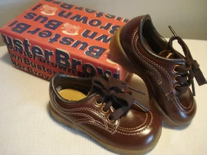Vintage Buster Brown "Rocky" Leather Shoes- Brown Color- Size 5 1/2 D NIB - Picture 1 of 2