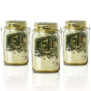 (paquete de 6) Jarro Fantado Boca Regular Oro Mercurio Vidrio Masón con Manija, 16 oz/ - Imagen 1 de 4