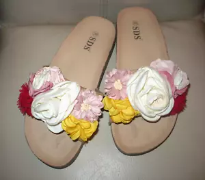 Damen SDS Pantoletten Sandalen für Sommer mit Blumen Hausschuhe Gr.: 38 - Bild 1 von 8