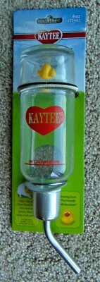 KAYTEE CHEW PROOF 小号动物玻璃水瓶 ~ 6 盎司。 ~ 全新!  — 第 1/4 张图片
