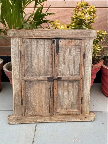 1700's Antique Wooden Carved Cabinet Window Door With Frame Sideboard Door Cover