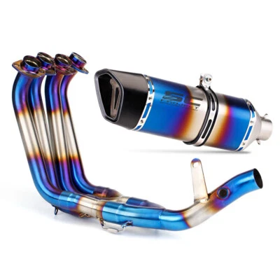 Puntas silenciadoras de tubo de escape sistema para Yamaha YZF R6 2006-2020 tubo de enlace delantero  Foto 1 de 3