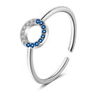 925 Sterling Silver Sapphire Crystal Adjustable Ring Womens Jewellery Girls Gift