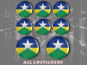 8 x Pegatinas REDONDAS 3D Resina Cúpula Bandera Rondônia - Adhesivo Calcomanía Vinilo - Imagen 1 de 1