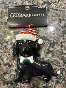 Black Lab Dog Ornament By Christmas Shoppe Polymer Clay NWT Cute! - Picture 1 of 5