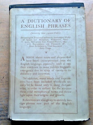 A Dictionary Of English Phrases by Albert M. Hyamson 1922 hardcover dust jacket - Image 1 of 4