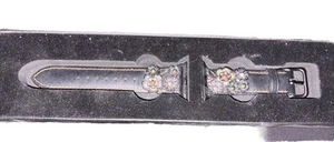 Coach Leather Apple Watch Band 38mm Cream Gold with Flower Applique - Zdjęcie 1 z 6