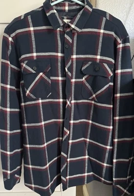 Vntg Rip Curl Mens L Navy Button Up Pendleton Flannel Pockets Surf Skate Street - Image 1 of 3
