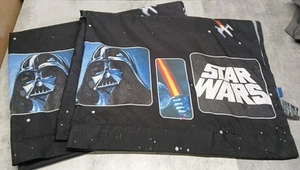 Star Wars Curtains 2 Panels Black Yoda, Chewbacca, Darth Vader, & R2D2 - Picture 1 of 5