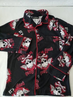 Joe Boxer Flannel Pajamas Youth Size 6/7 Black Red "It's Good to be Bad" - Image 1 of 4