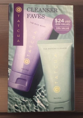 2x TATCHA CLEANER FAVES — рисовая мойка и матча, очищающее средство, 50 мл, 1,7 жидкой унции каждая - Изображение 1 из 2