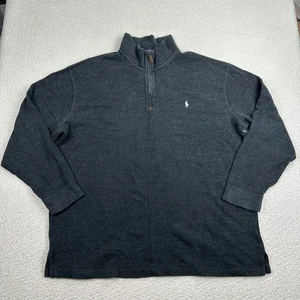 Polo Ralph Lauren Pullover 1/4 Reißverschluss Herren Gr. 3XLT grau Stehkragen Strick Stretch - Bild 1 von 7