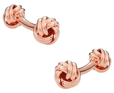 Gemelos Doble Nudo Tono Oro Rosa con Caja de Presentación Foto 1 de 4