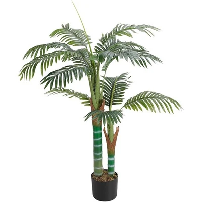 4FT Artificial Palm Tree w/Adjustable Leaves, Decoration Plants for Home Office - Image 1 of 4
