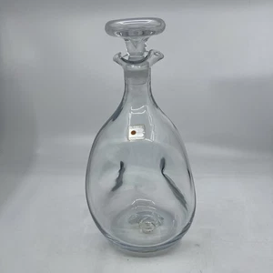 BLENKO #49 jarra de vidrio soplado transparente pellizcada + tapón | De colección, MCM - Imagen 1 de 11
