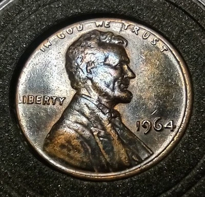 1964 P Lincoln Memorial Cent Struck Off-Center L Touching Rim & In God We Trust  - Image 1 of 4