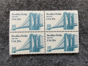 Brooklyn Bridge 1883-1983 20 Cents USA Unused Lot of 4 Postage Stamps - Picture 1 of 1