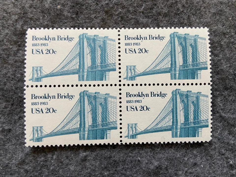 Brooklyn Bridge 1883-1983 20 Cents USA Unused Lot of 4 Postage Stamps - Image 1 of 1