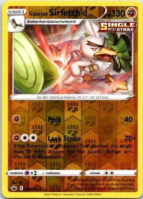 Galarian Sirfetch'd Reverse Holo Rare SWSH06: Chilling Reign 079/198 NM - Image 1 of 2