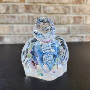 Vintage Fenton Opalescent Hand Painted Guardian Angel 95th Anniversary Signed - Picture 1 of 13