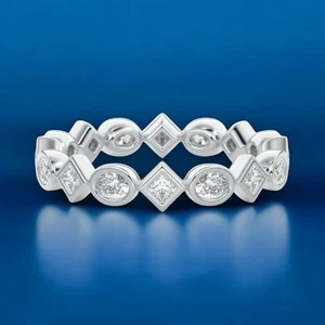 Engagement Oval Cut Diamond Band 1 Carat Certified Lab Grown 14k White Gold - Picture 1 of 10