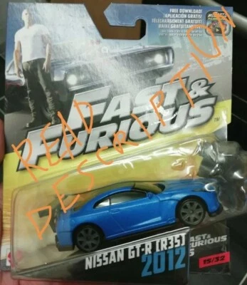 Fast Furious mattel '12 NISSAN GT-R R35 loose 1:55 - Image 1 of 4