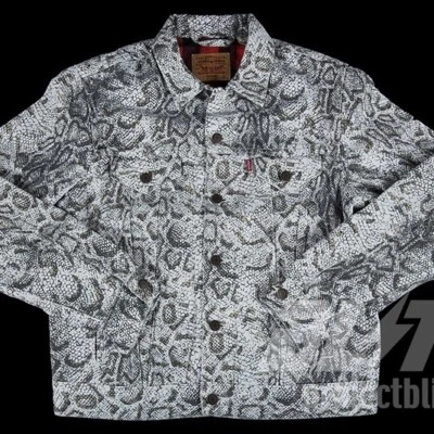 CHAQUETA DE CAMIONERO FW17 SUPREME LEVI'S PIEL DE SERPIENTE BLANCA DENIM LEVIS TALLA S PEQUEÑA 2017 Foto 1 de 3