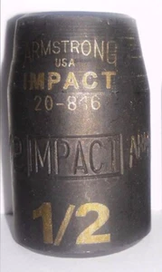 Armstrong 20-816 1/2" x 1/2" Drive Impact Socket 12pt. USA - Picture 1 of 2