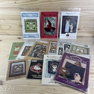 Lot of 13 Quilt Patterns Charts Sewing Animals Piggy Birds Llama Bunny - Picture 1 of 15