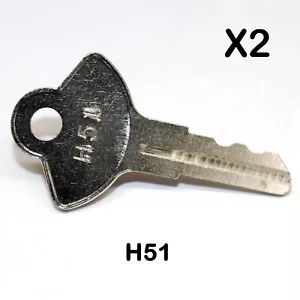Zwei H51 Schlüssel ~ Windmühle Hirsh Industries Schreibtisch Aktenschrank Schloss - Bild 1 von 4