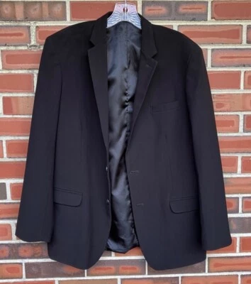 Blazer negro de dos botones Calvin Klein para niños talla 20 Husky Foto 1 de 3