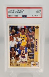 1991 UPPER DECK MAGIC JOHNSON $45 LAKERS HOF PSA 9 MINT - Picture 1 of 2
