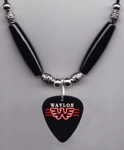 Waylon Jennings Black Guitar Pick Necklace - Picture 1 of 2