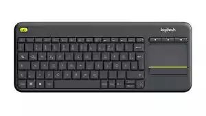 Logitech Wireless K400 Plus Funk Tastatur Deutsch, QWERTZ Schwarz Integriertes - Bild 1 von 3