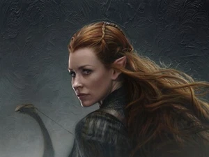 Düsterwald Elfengarde Krieger Tauriel schöne Elfe Der Hobbit Fantasy Kunst - Bild 1 von 1