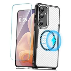 for Galaxy S24 Fe case: with Magnetic Car Mount and Wireless Charging Black - Picture 1 of 8