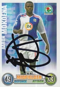 AARON MOKOENA HAND SIGNED BLACKBURN ROVERS 07/08 MATCH ATTAX CARD 2007/2008. - Picture 1 of 1
