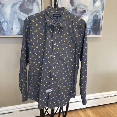 Camisa Banana Republic Para Hombres Floral Sin Hierro Ajuste Sin Marcar Abotonada Talla L Foto 1 de 4
