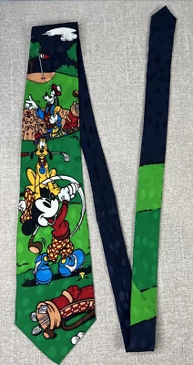 Corbata Mickey Mouse Golf Goofy Pluto Multicolor 100% Seda The Disney Store Foto 1 de 4